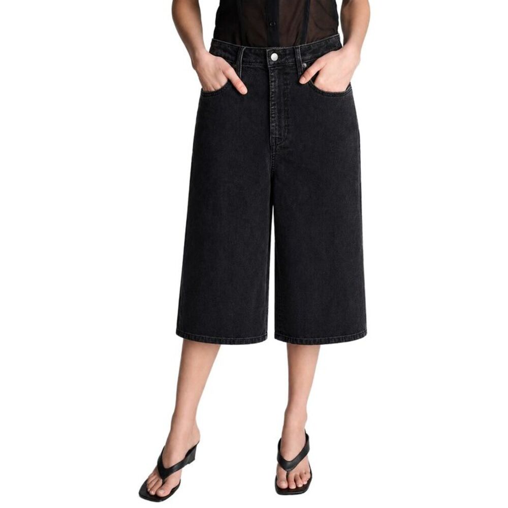 Kenneth Cole Womens  High Rise Fly Front Culotte Short